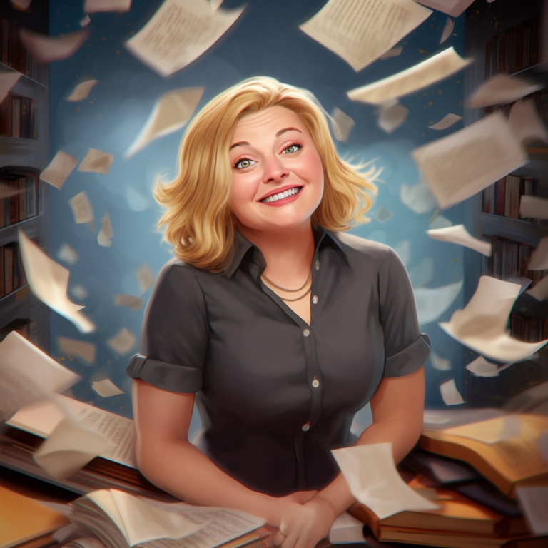 Cartoon image of Kelly McElroy-Wallace